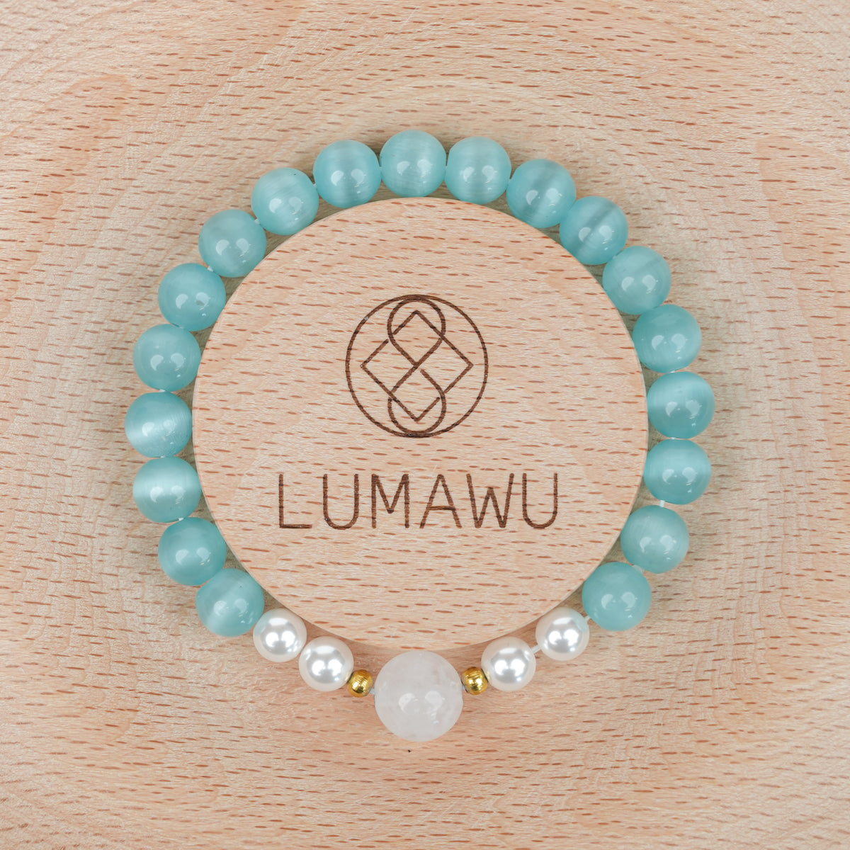 8mm Light Blue Cat's Eye Bracelet - Gentle Skin-Enhancing Style