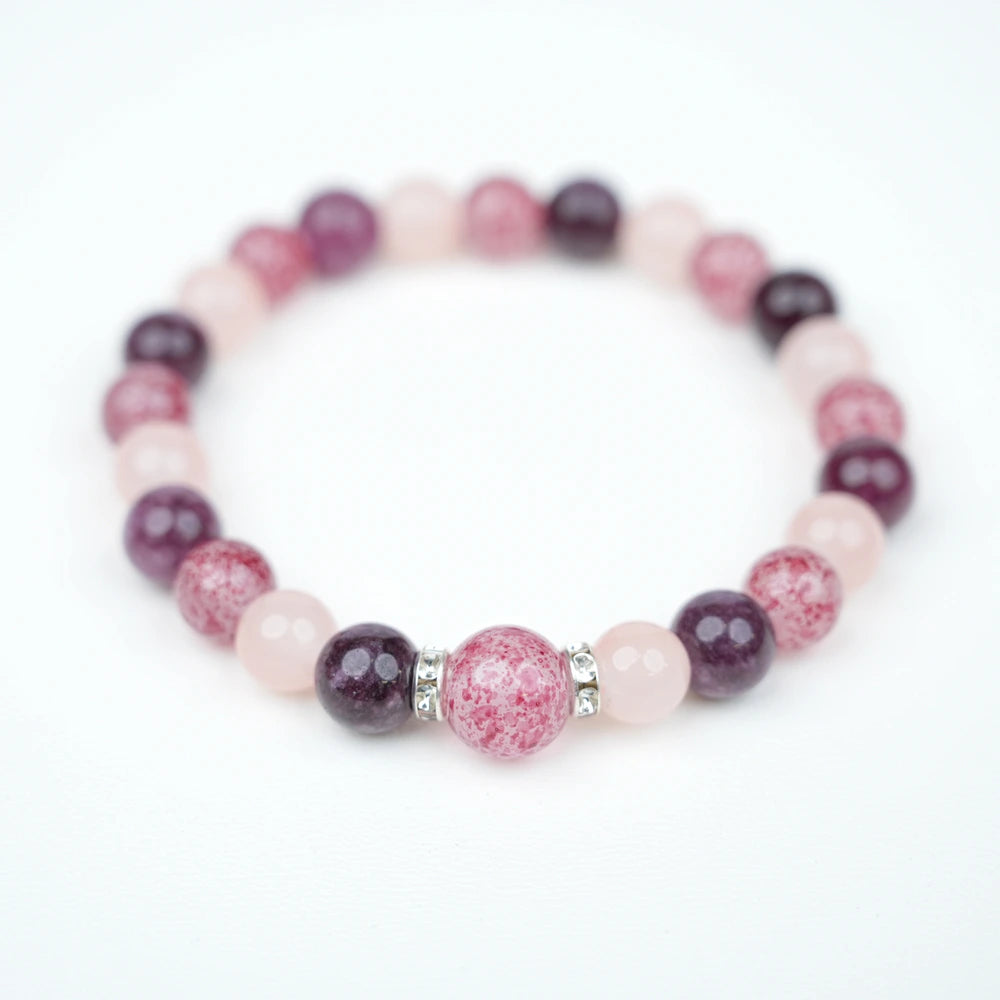 New Chinese Five Elements Fire Series β’ Vibrant Pink-Purple Bracelet (8mm) Unique Eye-Catching Style