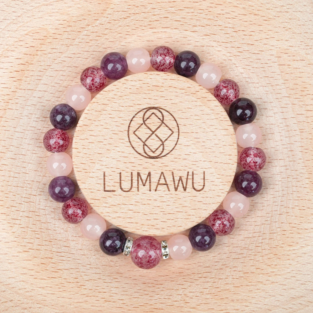 New Chinese Five Elements Fire Series β’ Vibrant Pink-Purple Bracelet (8mm) Unique Eye-Catching Style