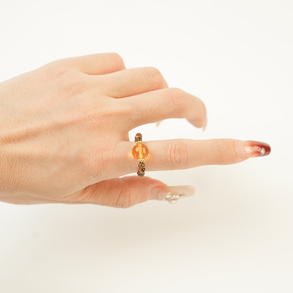 Tiger Eye Citrine Ring (3mm)