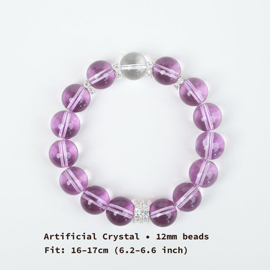 12mm Purple Grape Artificial Crystal Bracelet - Fashion Versatile Style