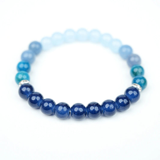 New Chinese Five Elements Water Series • Ocean Blue Gradient Bracelet（8mm） Versatile Commute Style