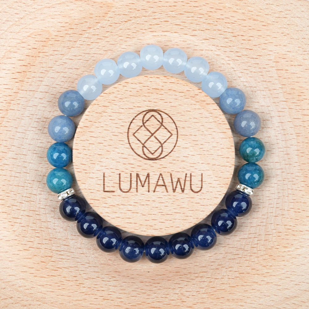 New Chinese Five Elements Water Series • Ocean Blue Gradient Bracelet（8mm） Versatile Commute Style