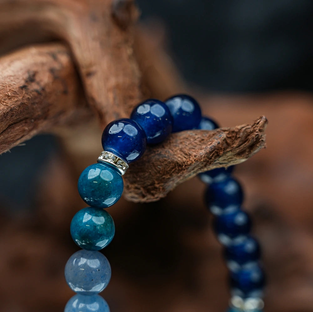 New Chinese Five Elements Water Series • Ocean Blue Gradient Bracelet（8mm） Versatile Commute Style