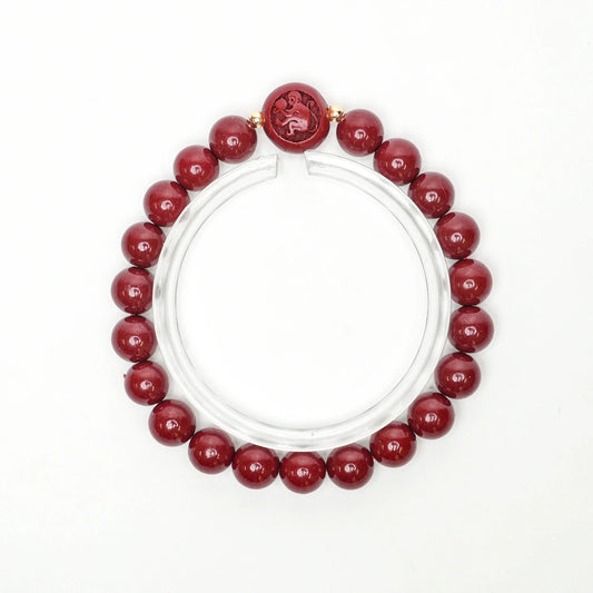Cinnabar Zodiac Bead Bracelet - Monkey (8mm)